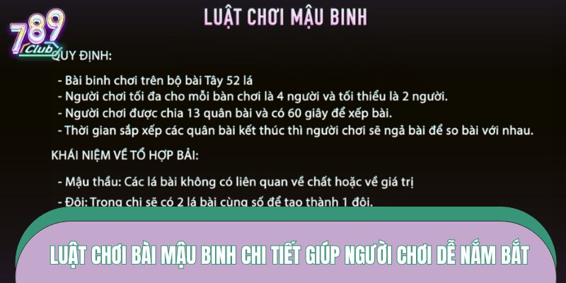 Luật chơi bài Mậu Binh chi tiết giúp người chơi dễ nắm bắt