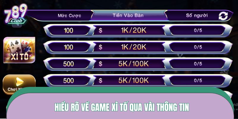 Hiểu rõ về game xì tố qua vài thông tin